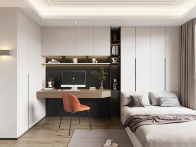 现代榻榻米卧室3D模型下载